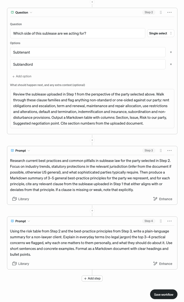 Workflow management UI